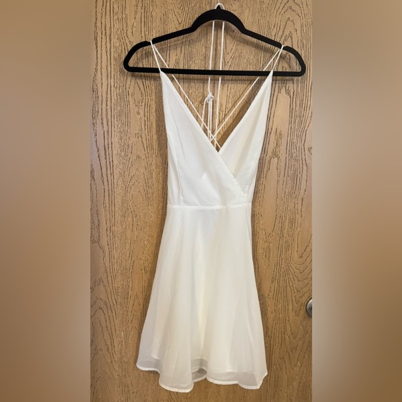 ASOS Designs Wrap Cami Lace Up Back Dress US 8 Ivory Lightweight Flowy Ethereal - Picture 1 of 6